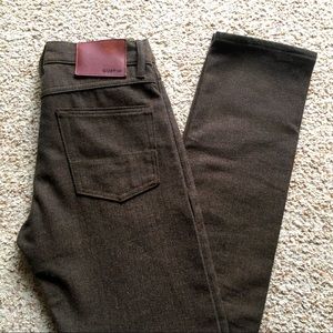 Gustin #48 Bwn Wool Herringbone 5 Pkt Pants Jeans Made in the USA